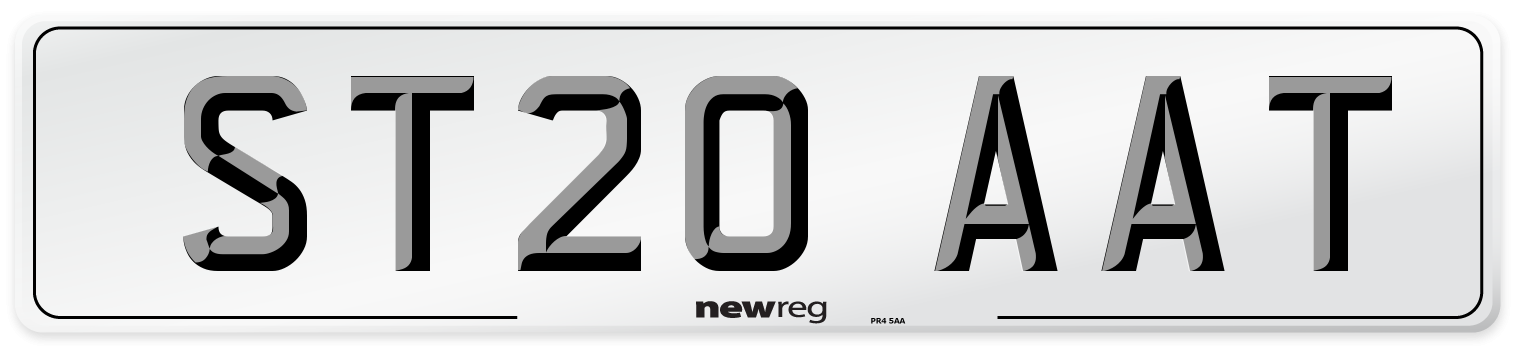 ST20 AAT Number Plate from New Reg